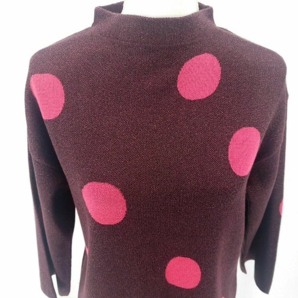 ANTHROPOLOGIE NUMPH Metallic Large Polka Dot Pullover Sweater 3/4 Sleeve - Picture 5 of 8